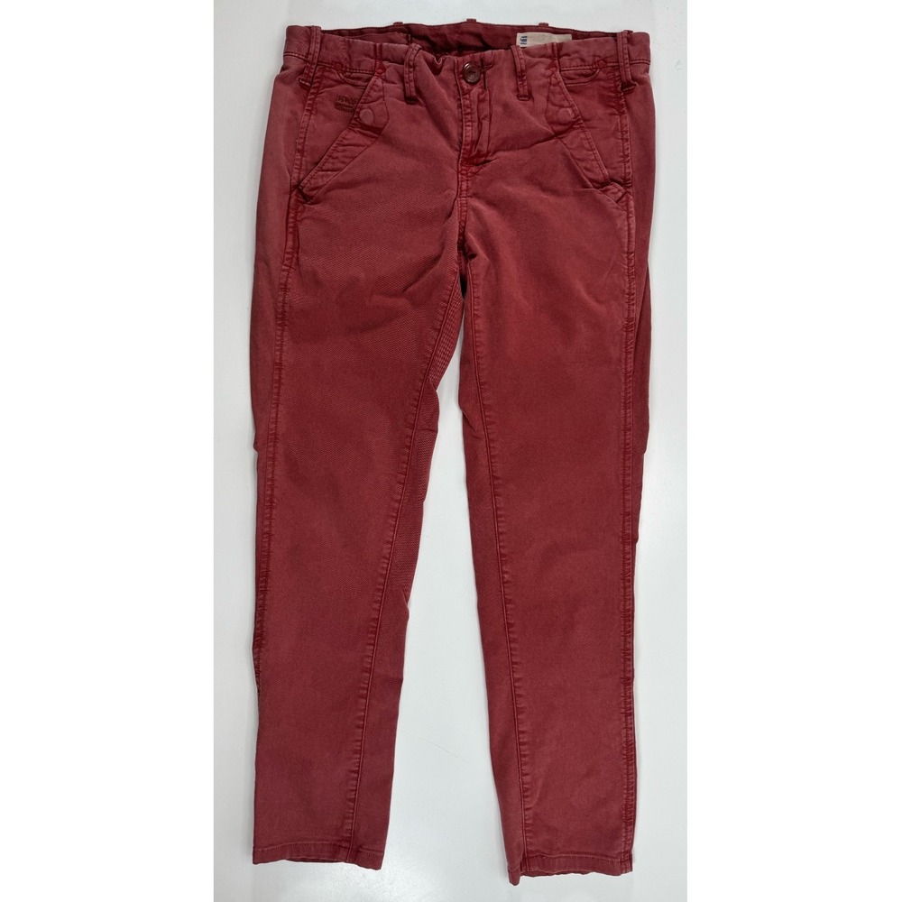 G STAR 3301 Trousers Page Low Rise Chino Tapered Pant Womens 30x27.5 Red